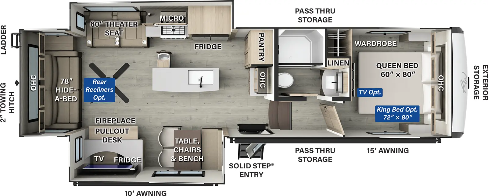 Rockwood Signature Fifth Wheels R331RL Floorplan